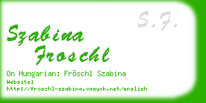 szabina froschl business card